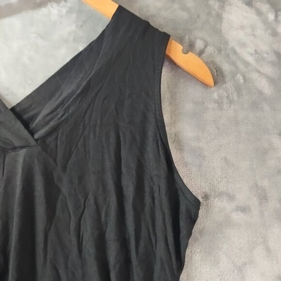 Banana Republic Women Black Sleeveless VNeck Wrap Tank Top Medium Modal Workwear - Picture 4 of 8